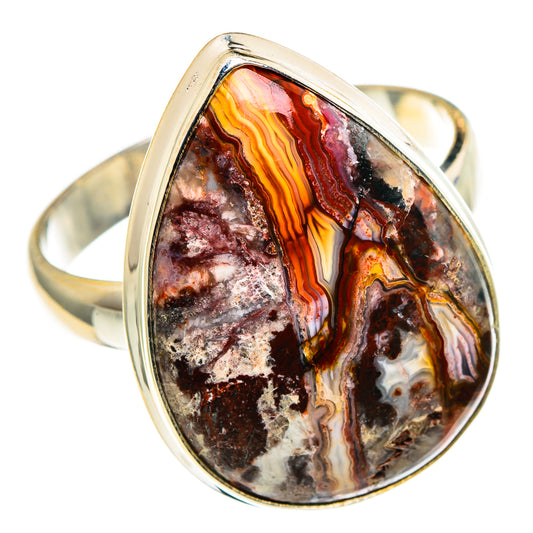 Crazy Lace Agate Rings handcrafted by Ana Silver Co - RING86359