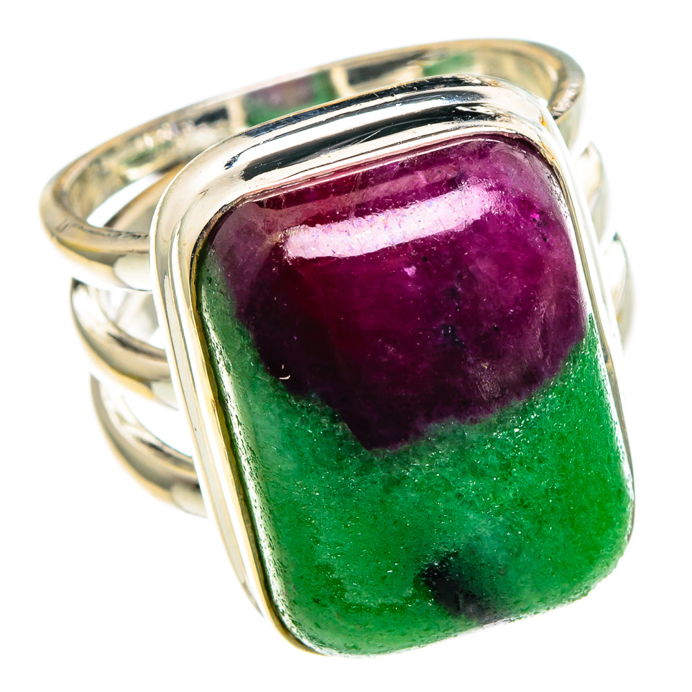 Ruby Zoisite Rings handcrafted by Ana Silver Co - RING86406