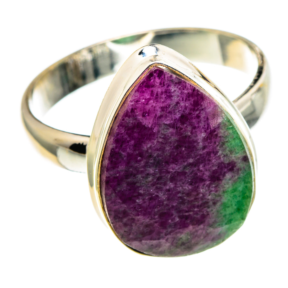 Ruby Zoisite Rings handcrafted by Ana Silver Co - RING86442