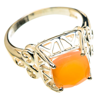 Peach Moonstone Rings handcrafted by Ana Silver Co - RING86492