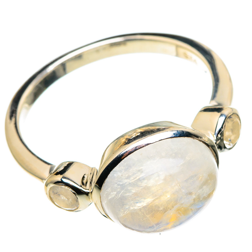 Rainbow Moonstone Rings handcrafted by Ana Silver Co - RING86506