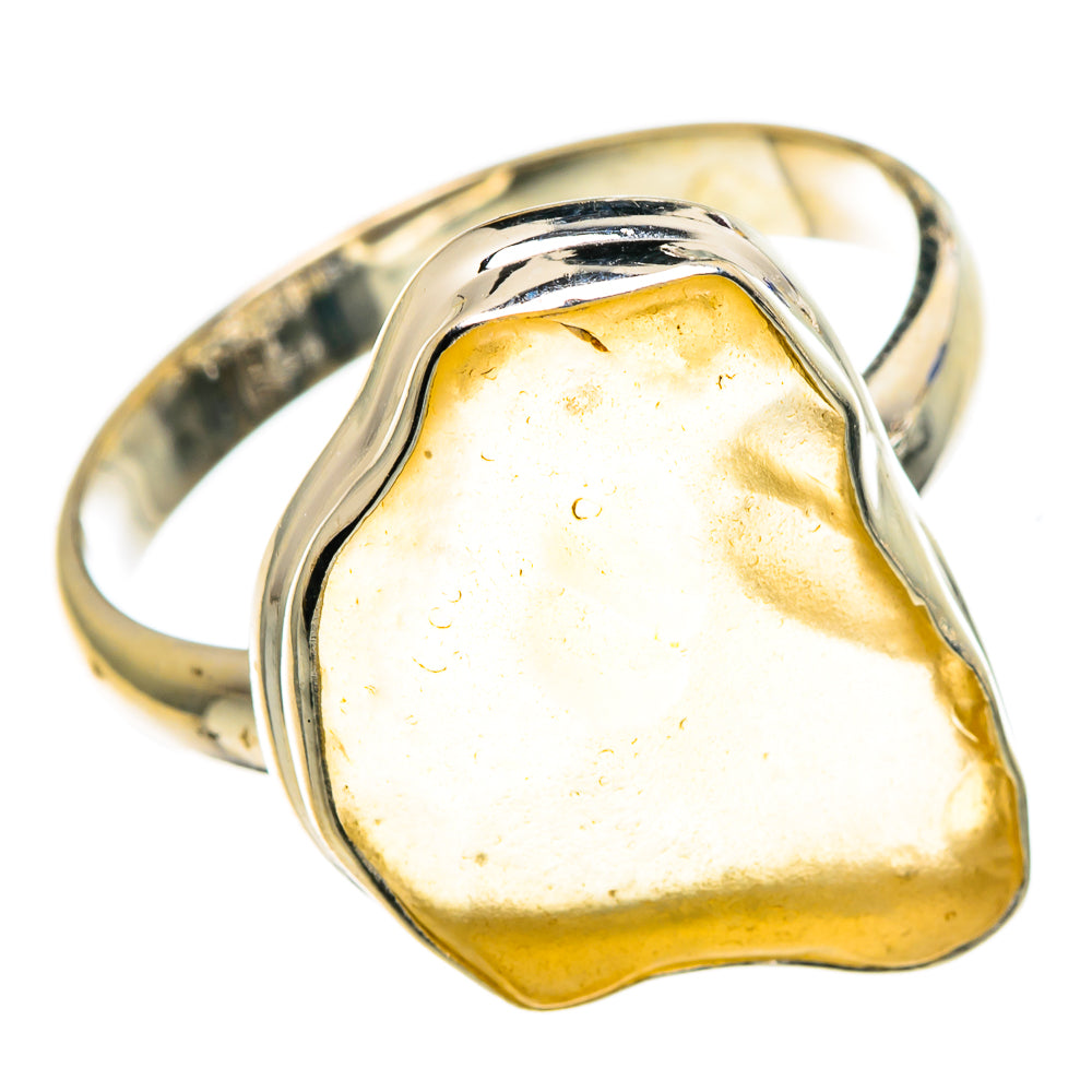 Libyan Desert Glass Rings handcrafted by Ana Silver Co - RING86557 - Photo 2
