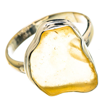 Libyan Desert Glass Rings handcrafted by Ana Silver Co - RING86557 - Photo 2