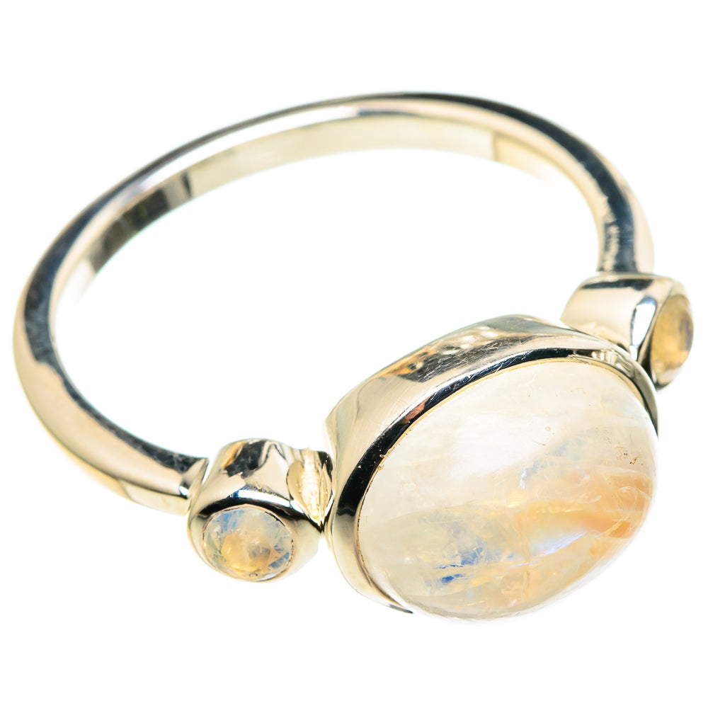 Rainbow Moonstone Rings handcrafted by Ana Silver Co - RING86571
