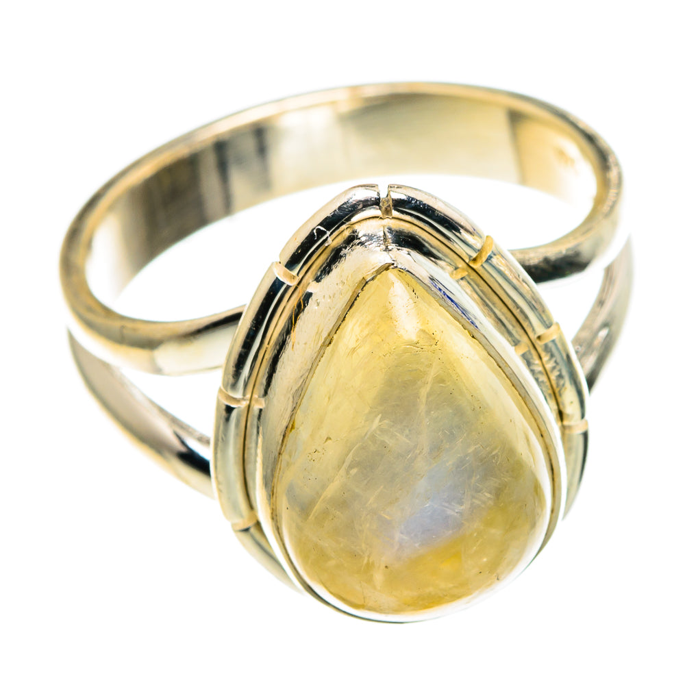 Yellow Moonstone Rings handcrafted by Ana Silver Co - RING86576