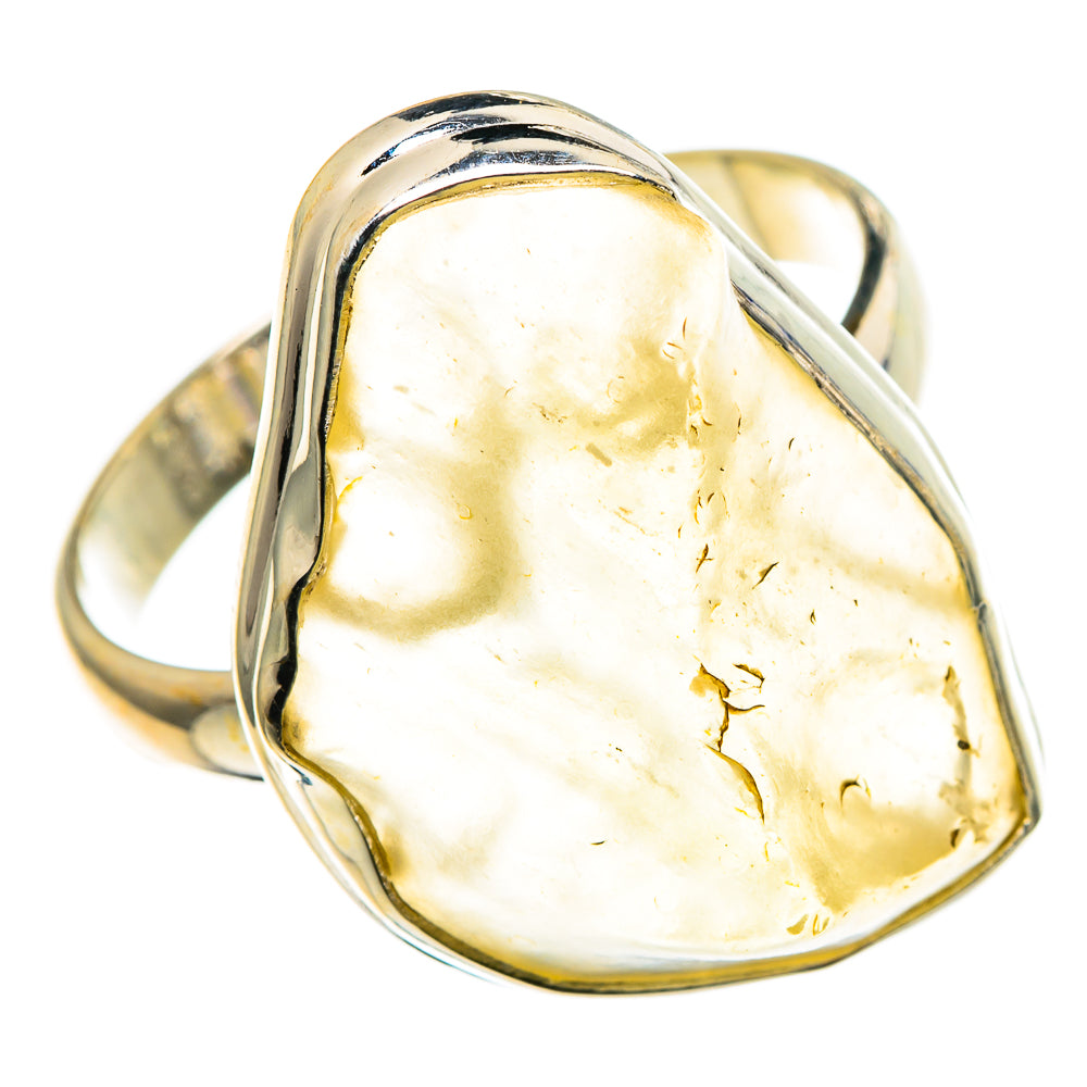 Libyan Desert Glass Rings handcrafted by Ana Silver Co - RING86601 - Photo 2