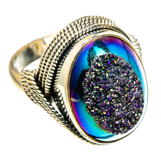 Titanium Druzy Rings handcrafted by Ana Silver Co - RING86609