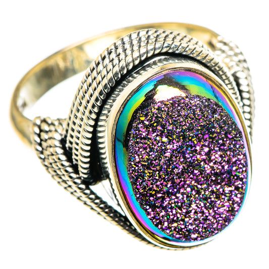 Titanium Druzy Rings handcrafted by Ana Silver Co - RING86647