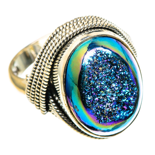 Titanium Druzy Rings handcrafted by Ana Silver Co - RING86681