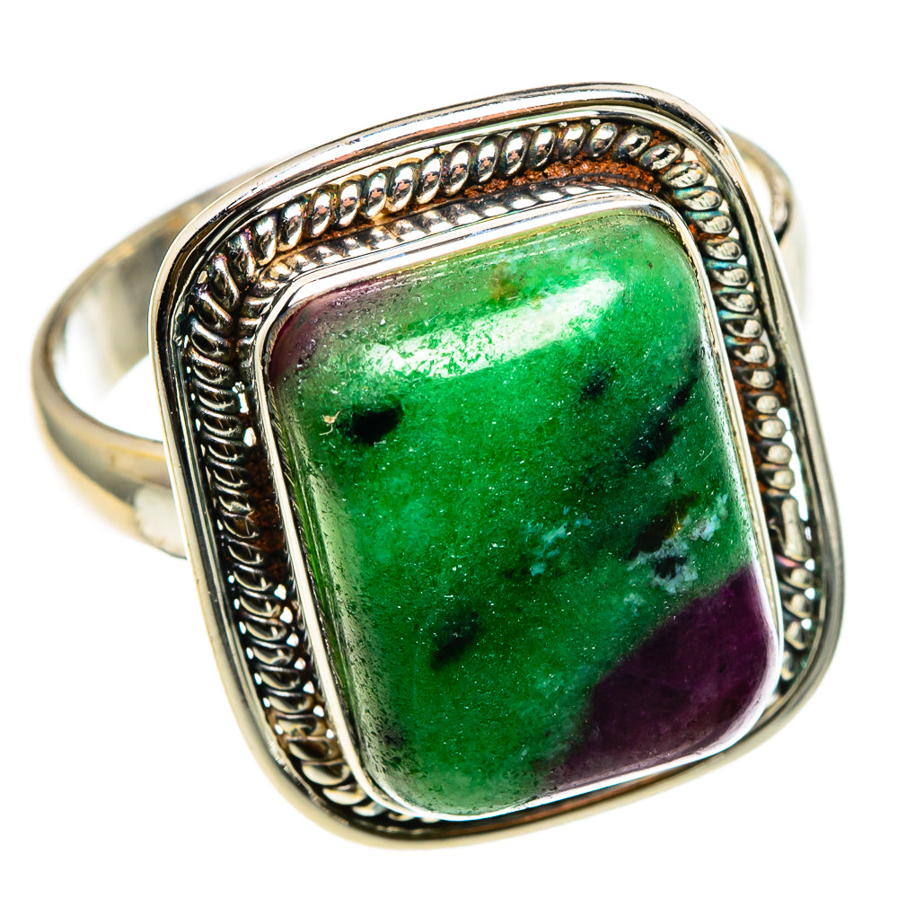 Ruby Zoisite Rings handcrafted by Ana Silver Co - RING86738