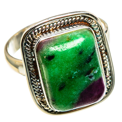 Ruby Zoisite Rings handcrafted by Ana Silver Co - RING86738