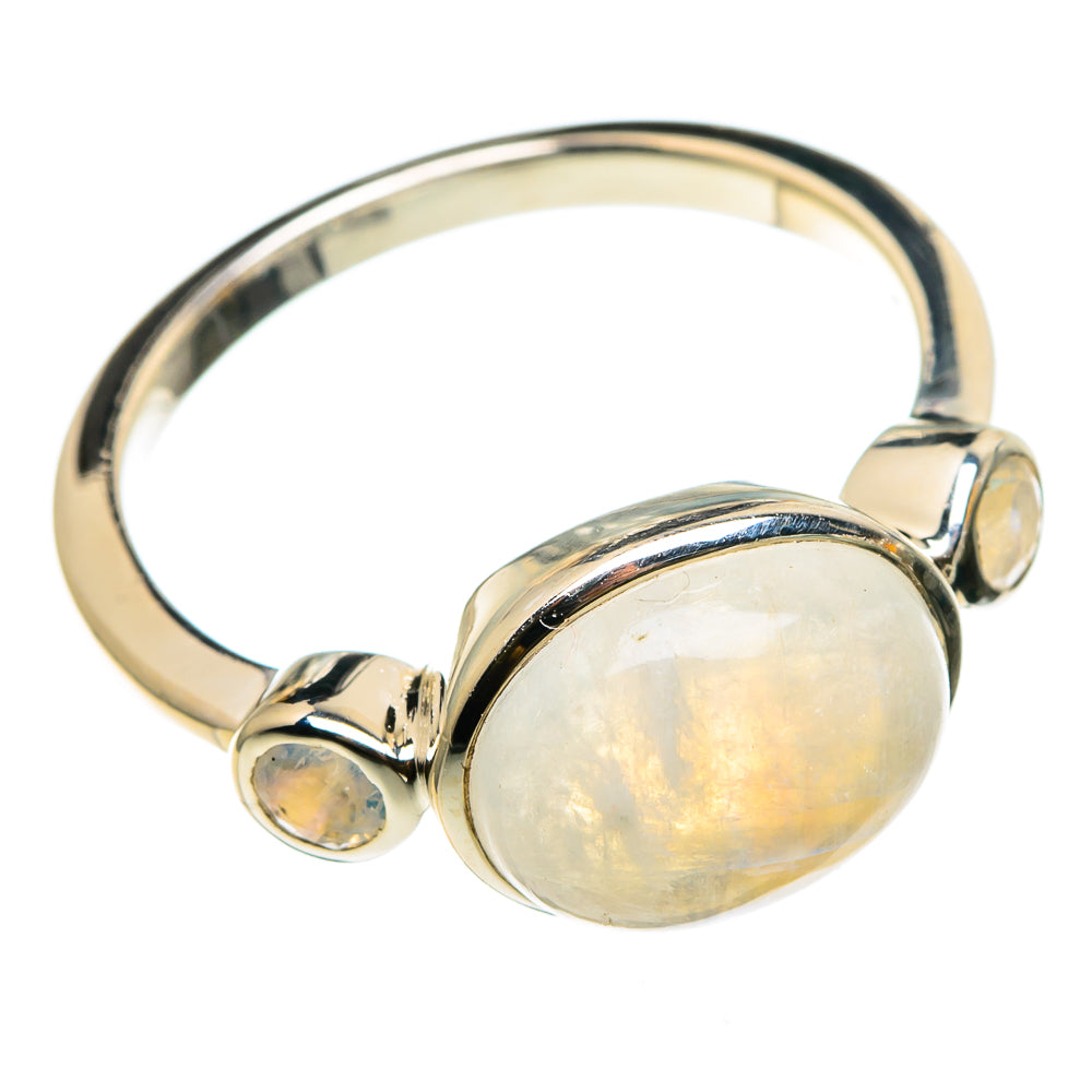 Rainbow Moonstone Rings handcrafted by Ana Silver Co - RING86757