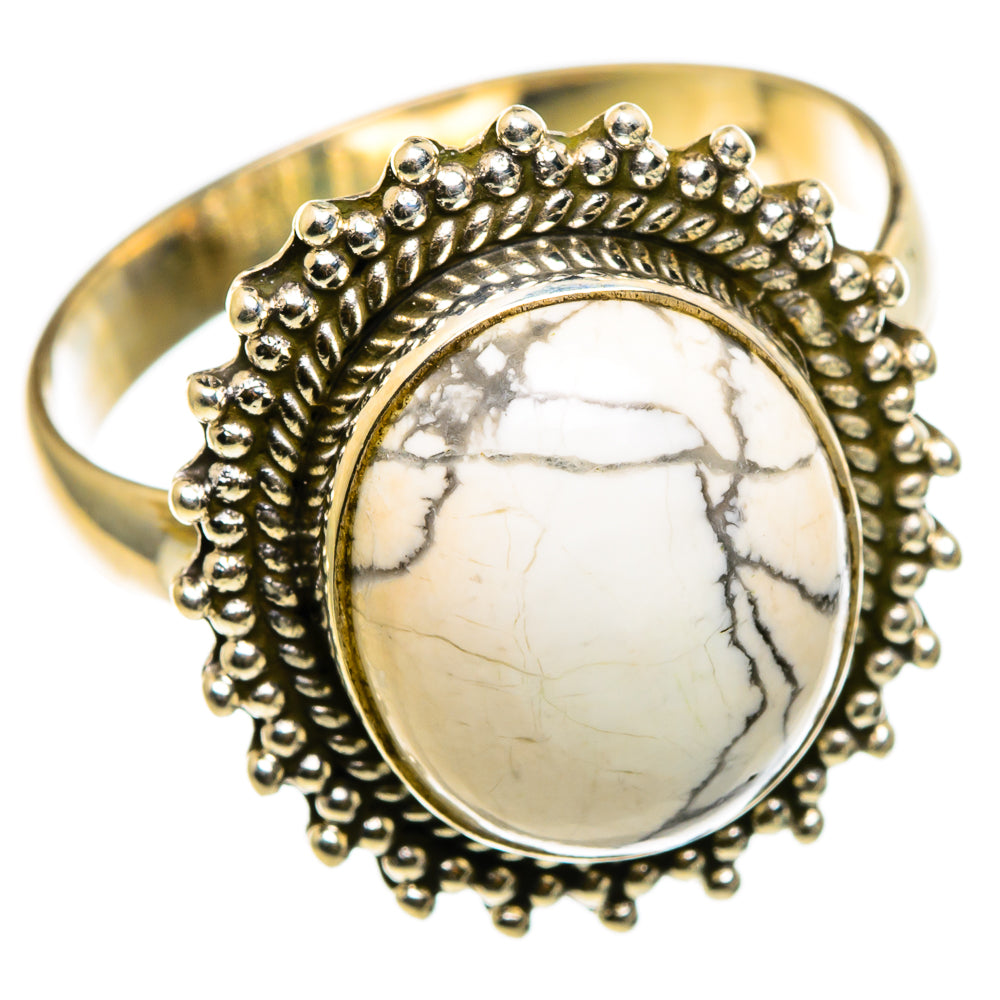 Howlite Rings handcrafted by Ana Silver Co - RING86817 - Photo 2