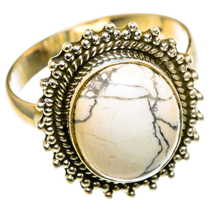Howlite Rings handcrafted by Ana Silver Co - RING86817 - Photo 2