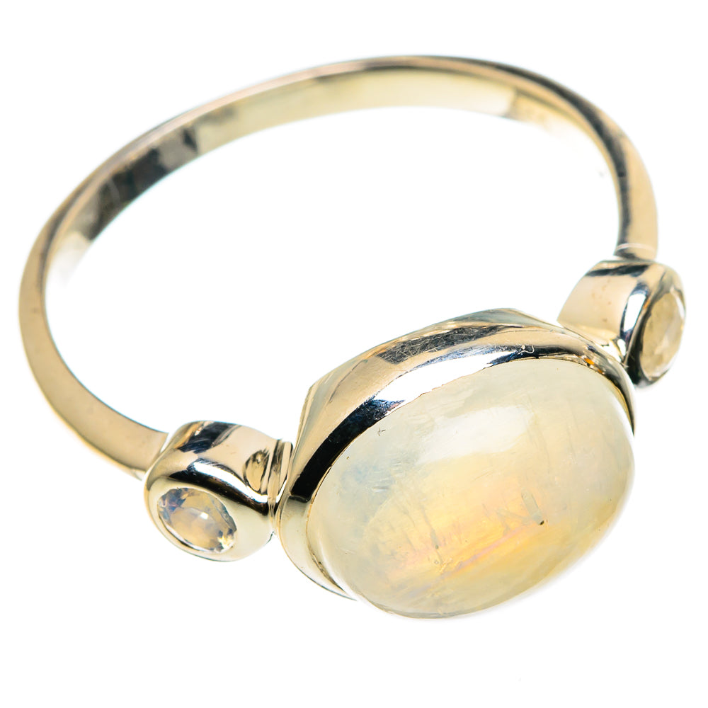 Rainbow Moonstone Rings handcrafted by Ana Silver Co - RING86818
