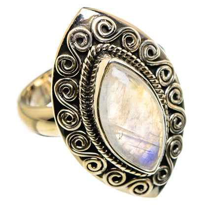 Rainbow Moonstone Rings handcrafted by Ana Silver Co - RING86913