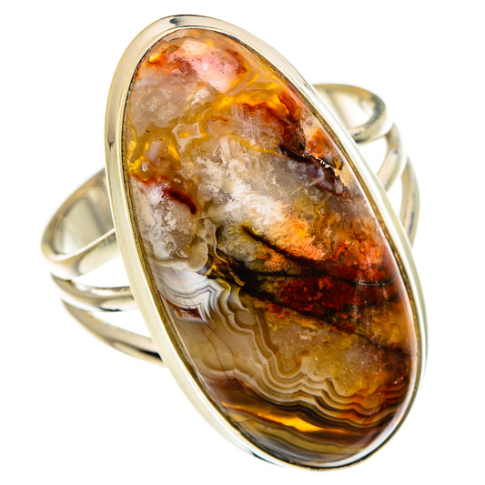 Crazy Lace Agate Rings handcrafted by Ana Silver Co - RING86986