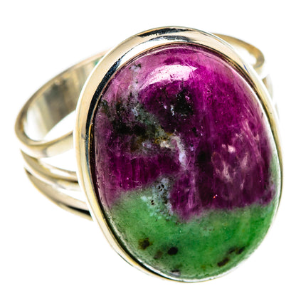 Ruby Zoisite Rings handcrafted by Ana Silver Co - RING87000