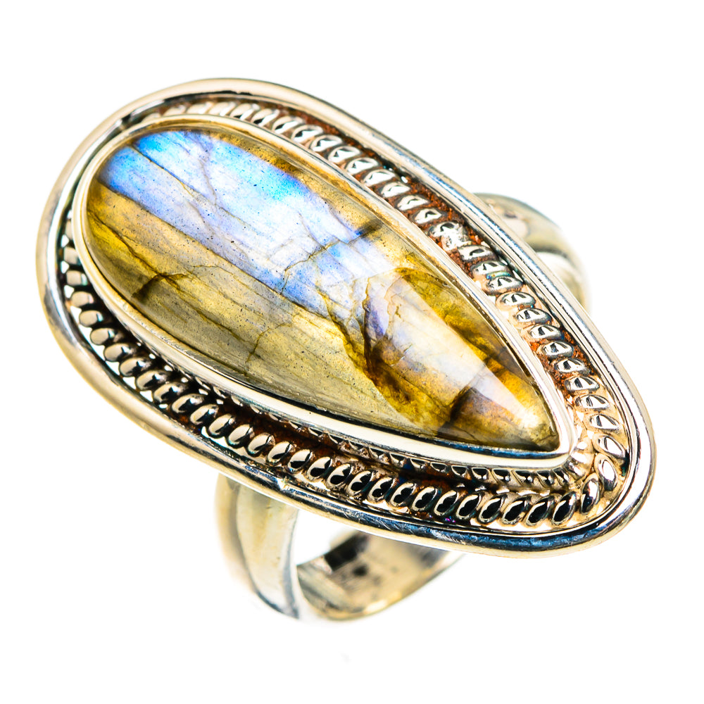 Labradorite Rings handcrafted by Ana Silver Co - RING87007