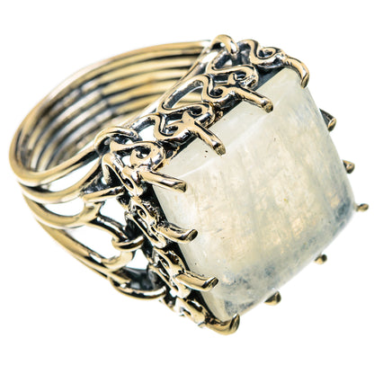 Rainbow Moonstone Rings handcrafted by Ana Silver Co - RING87012