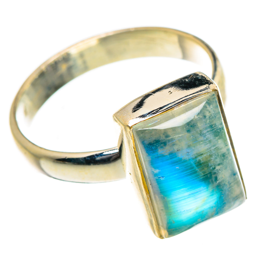Rainbow Moonstone Rings handcrafted by Ana Silver Co - RING87075