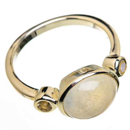 Rainbow Moonstone Rings handcrafted by Ana Silver Co - RING87101