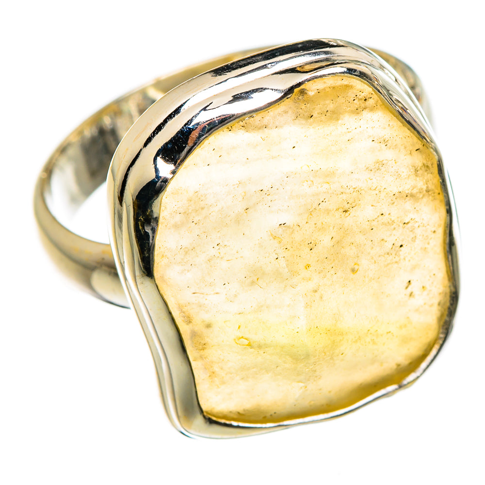 Libyan Desert Glass Rings handcrafted by Ana Silver Co - RING87113 - Photo 2