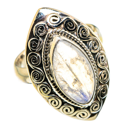 Rainbow Moonstone Rings handcrafted by Ana Silver Co - RING87201