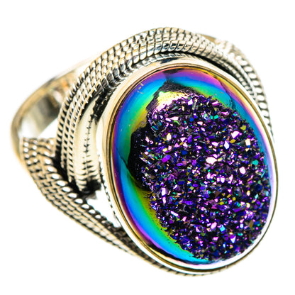 Titanium Druzy Rings handcrafted by Ana Silver Co - RING87207