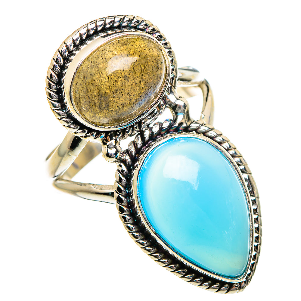 Aqua Chalcedony Rings handcrafted by Ana Silver Co - RING87223