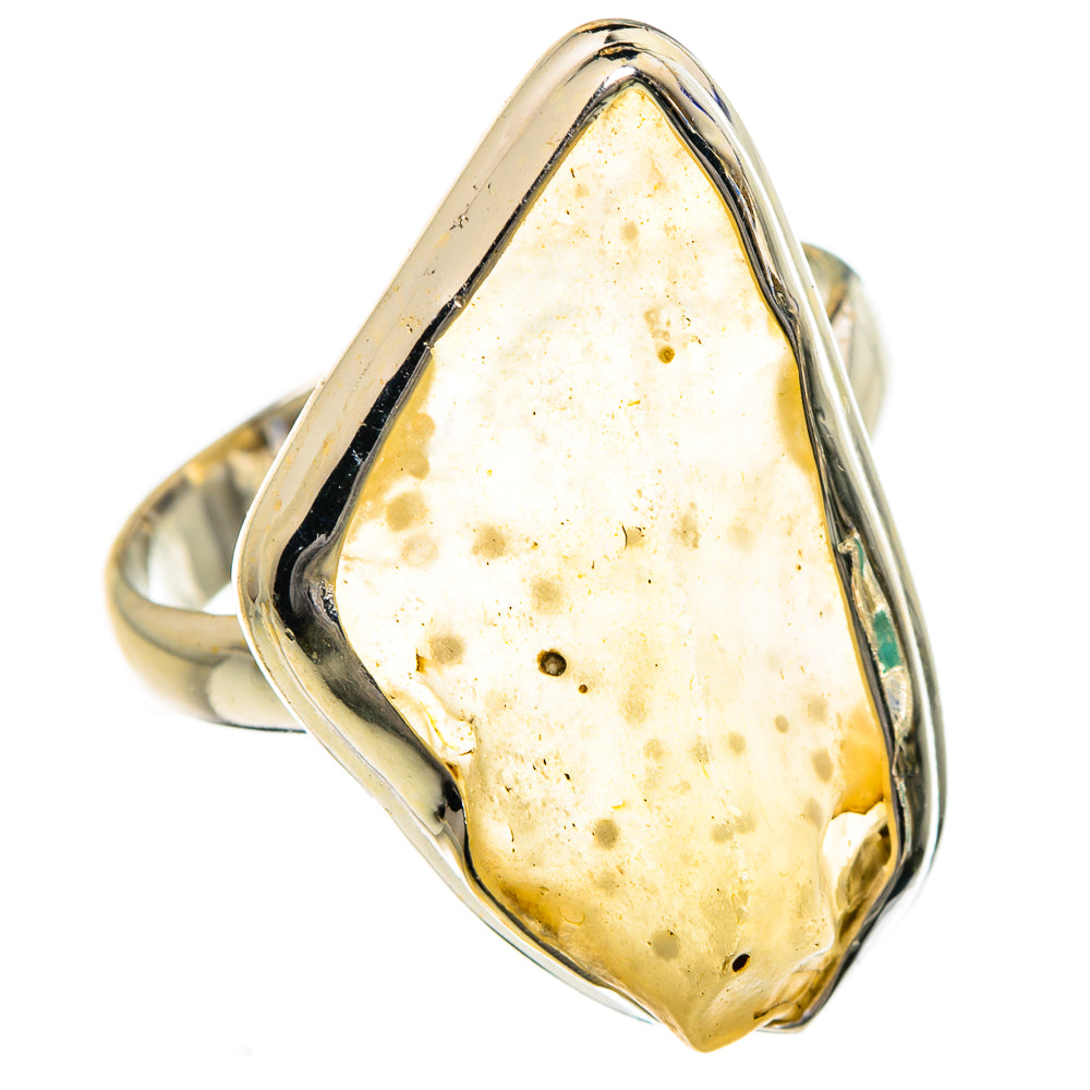 Libyan Desert Glass Rings handcrafted by Ana Silver Co - RING87243