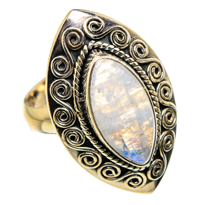 Rainbow Moonstone Rings handcrafted by Ana Silver Co - RING87271