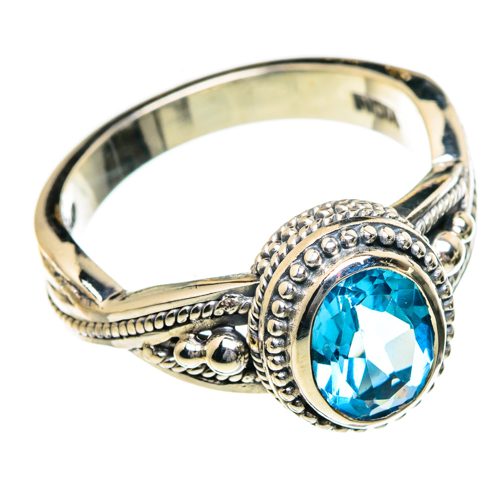 Blue Topaz Rings handcrafted by Ana Silver Co - RING87273