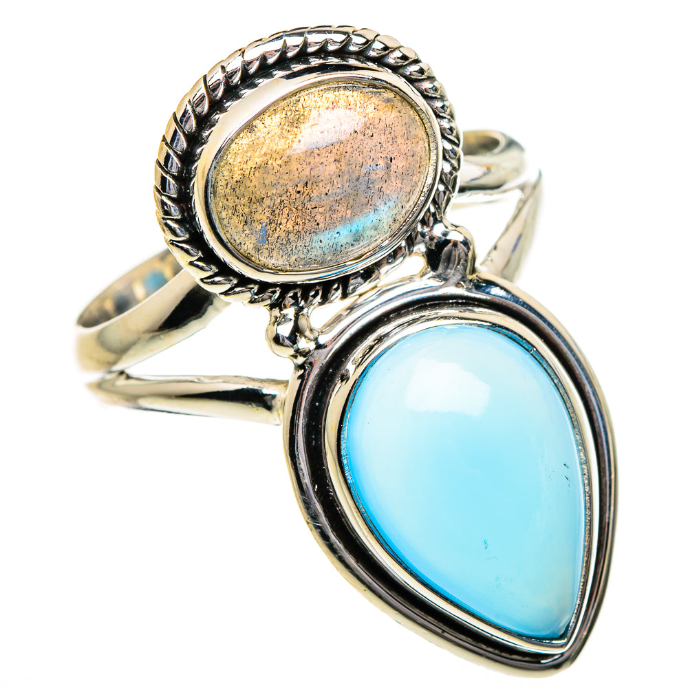Aqua Chalcedony Rings handcrafted by Ana Silver Co - RING87308