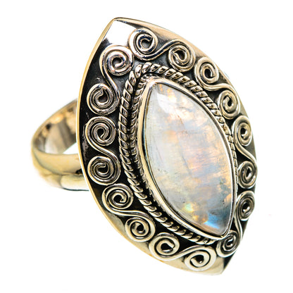 Rainbow Moonstone Rings handcrafted by Ana Silver Co - RING87327
