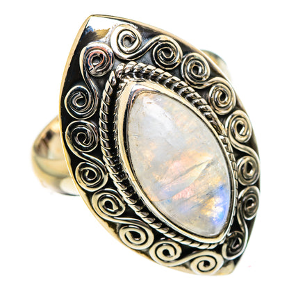 Rainbow Moonstone Rings handcrafted by Ana Silver Co - RING87337