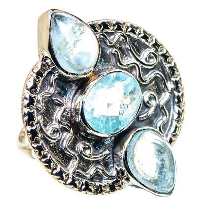 Blue Topaz, Aquamarine Rings handcrafted by Ana Silver Co - RING87396