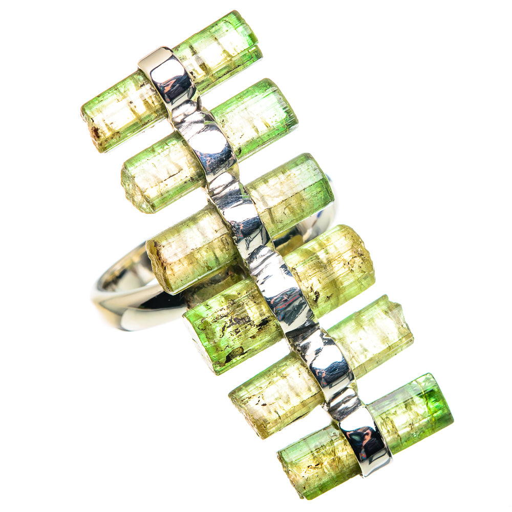 Green Tourmaline Rings handcrafted by Ana Silver Co - RING87400