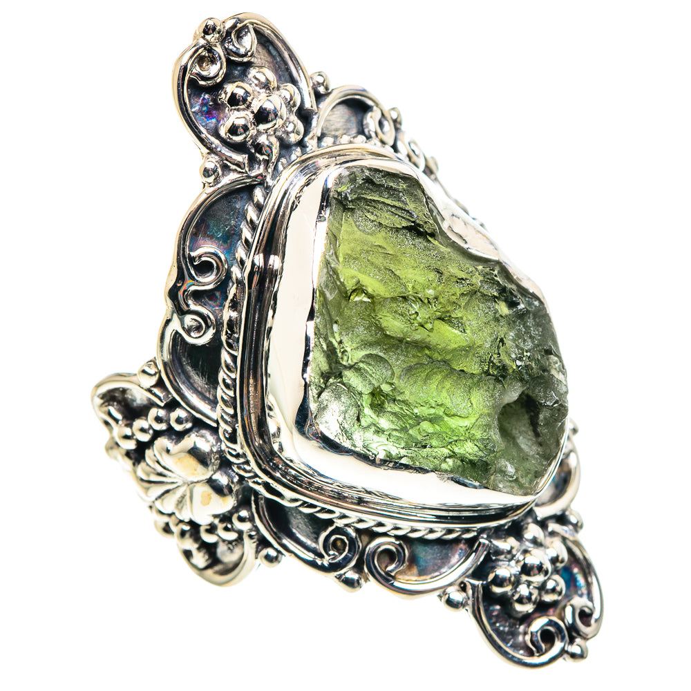 Czech Moldavite Rings handcrafted by Ana Silver Co - RING87401