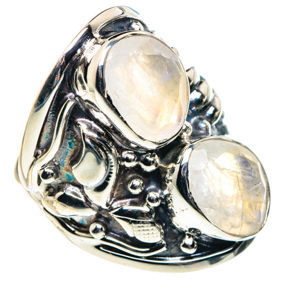 Rainbow Moonstone Rings handcrafted by Ana Silver Co - RING87408