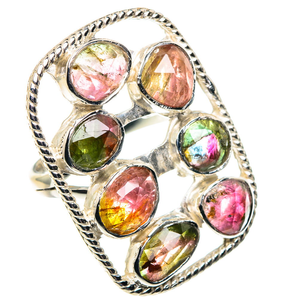 Watermelon Tourmaline Rings handcrafted by Ana Silver Co - RING87413