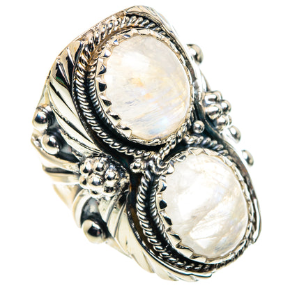 Rainbow Moonstone Rings handcrafted by Ana Silver Co - RING87437