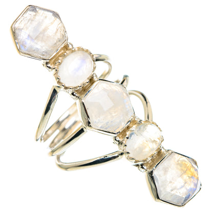 Rainbow Moonstone Rings handcrafted by Ana Silver Co - RING87438