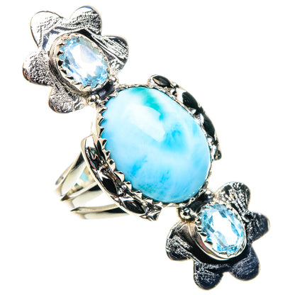 Larimar, Blue Topaz Rings handcrafted by Ana Silver Co - RING87449