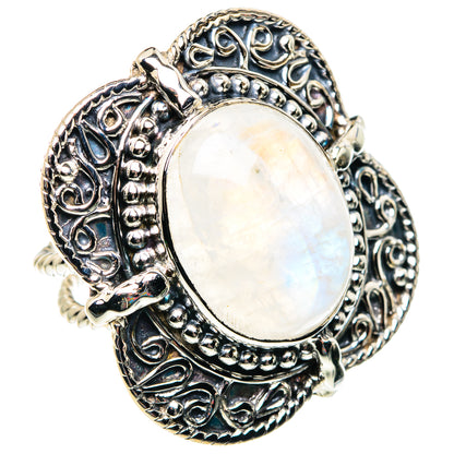 Rainbow Moonstone Rings handcrafted by Ana Silver Co - RING87455