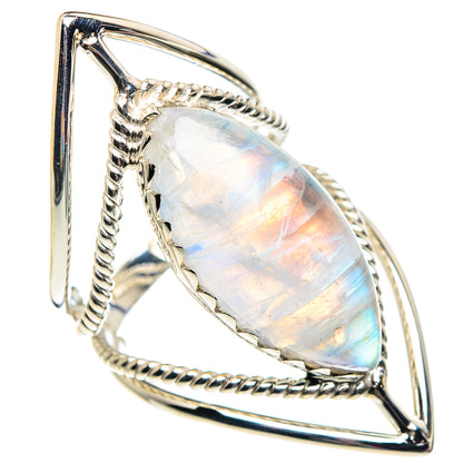 Rainbow Moonstone Rings handcrafted by Ana Silver Co - RING87478