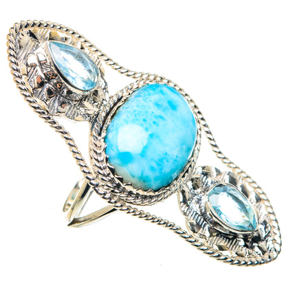 Larimar, Blue Topaz Rings handcrafted by Ana Silver Co - RING87486