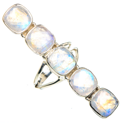 Rainbow Moonstone Rings handcrafted by Ana Silver Co - RING87495