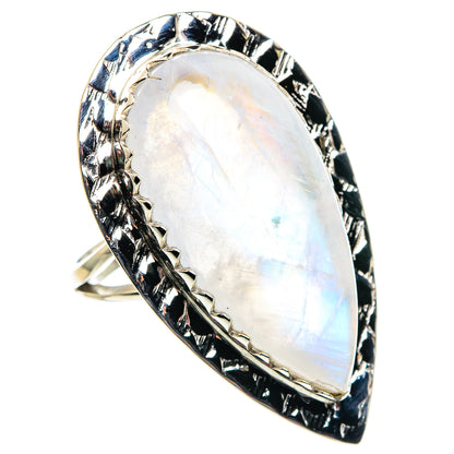 Rainbow Moonstone Rings handcrafted by Ana Silver Co - RING87497