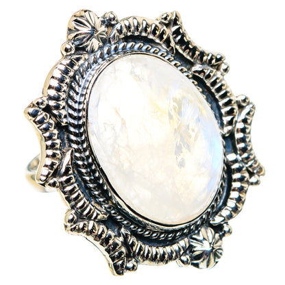 Rainbow Moonstone Rings handcrafted by Ana Silver Co - RING87507